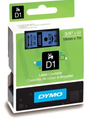 45806 DYMO páska D1 plastová 19mm černý tisk/modrý podklad návin 7m S0720860 Finální Výprodej