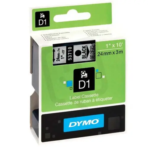 S0720920 53710 DYMO páska D1 plastová 24mm,černý tisk/průhledný podklad,návin 7m Přímo Od Výrobce