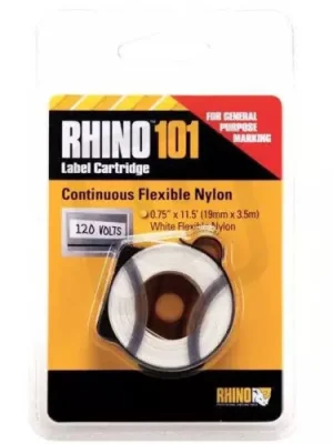 Oblíbený RHINO 101 nylonová bílá páska šíře 19mm samolepicí, návin 3,5m S0810090