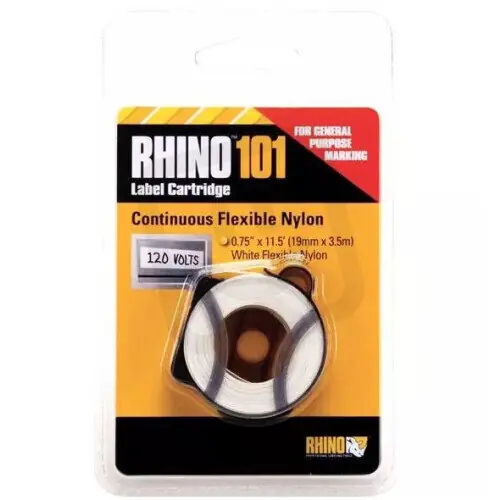 Oblíbený RHINO 101 nylonová bílá páska šíře 19mm samolepicí, návin 3,5m S0810090