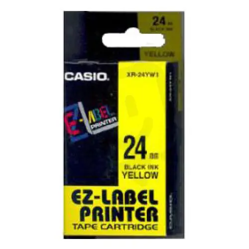 Rychlé Dodání XR-24YW1 Páska CASIO originální plastová samolepicí šíře 24mm,návin 8m