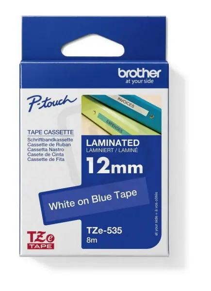 Páska BROTHER TZe-535, modrá/bílá (12mm, laminované) Výhodná Nabídka