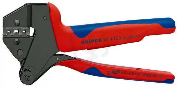 Must-Have KNIPEX 974305 lisovací kleště konektory bez izolace 4,8 a 6,3mm 0,5-6mm2