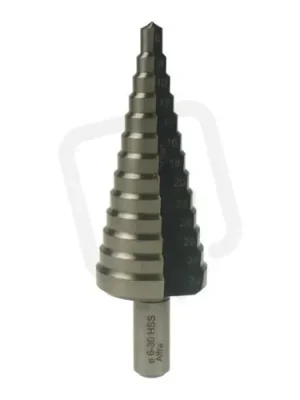 Omezená Nabídka 08072 ALFRA vrták stupňovitý pro plech max. 4mm, pro otvory 6-30mm VS 6-30