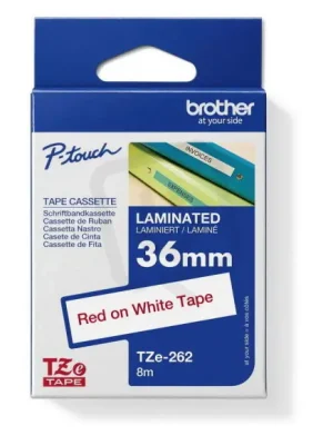 Páska BROTHER TZe-262, bílá/červená - (36mm, laminované) Poslední Šance