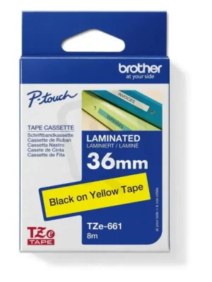 Bezpečná Platba Páska BROTHER TZe-661, žlutá/černá - (36mm, laminované)
