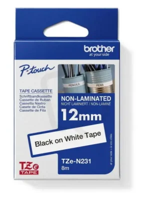 Originální Páska BROTHER TZe-N231, bílá/černá (12mm nelaminované)