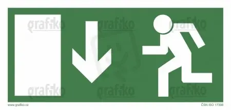 Grafiko 5.1003.TT tabulka Únikový východ dolů 100x210 Výprodej