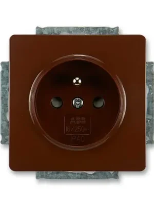 Zásuvka ABB SWING s ochranným kolíkem s clonkami hnědá 5518G-A02359 H1 Přímo Od Výrobce