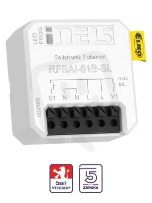 Novinka Spínací prvek se vstupy pro externí tlačítka RFSAI-61B-SL ELKO EP 8595188182041