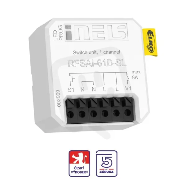 Novinka Spínací prvek se vstupy pro externí tlačítka RFSAI-61B-SL ELKO EP 8595188182041