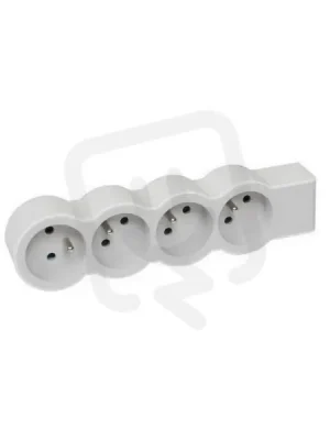 Časově Omezené PRODLUŽOVACÍ PŘÍVOD ZÁSUVKA 4X2P+T, BEZ KABELU, BÍLÁ/SVĚTLE ŠEDÁ LEGRAND 049497