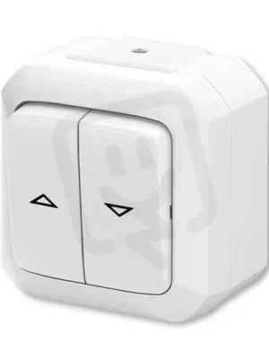 Žaluziový ovládač ABB VARIANT 1/0+1/0 s blokováním IP54 bílá 3558N-C88510 B Sezónní Sleva