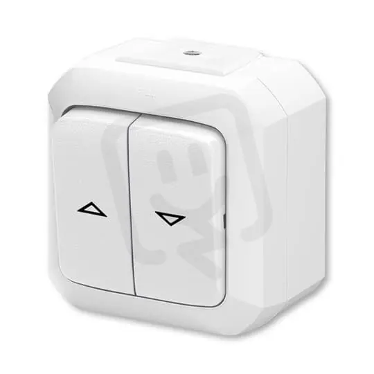 Žaluziový ovládač ABB VARIANT 1/0+1/0 s blokováním IP54 bílá 3558N-C88510 B Sezónní Sleva