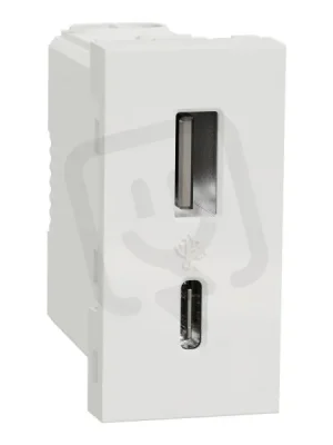 Výhodná Nabídka NOVÁ UNICA Dvojitý nabíjecí USB konektor A+C 2.4A, 1M, Bílý SCHNEIDER NU301618