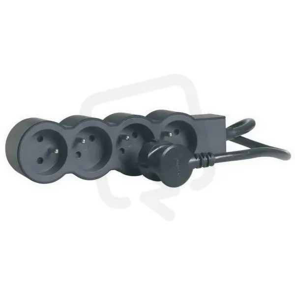 Super Cena PRODLUŽOVACÍ PŘÍVOD ZÁSUVKA 4X2P+T, KABEL 1,5 M, ČERNÁ/TMAVĚ ŠEDÁ LEGRAND 049478