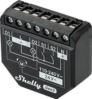 Spínací modul SHELLY 2PM GEN3 s měrením spotřeby, 110-240V, paměť 8MB, Wifi, BT Originální