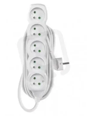 Poslední Šance Prodlužovací kabel 5 m 5 zásuvek bílý PVC 1,5mm2 EMOS P0515R