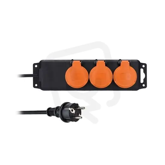 Cenový Hit 3z prodlužovací přívod IP44 5m 3 x 1,5mm2 gumový kabel venkovní SOLIGHT PP323