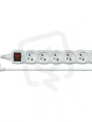 Prodlužovací kabel 2 m 6 zásuvek s vypínačem bílý PVC 1mm2 EMOS P1612 Originální