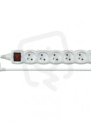 Prodlužovací kabel 5 m 6 zásuvek s vypínačem bílý PVC 1mm2 EMOS P1615 Přímo Od Výrobce
