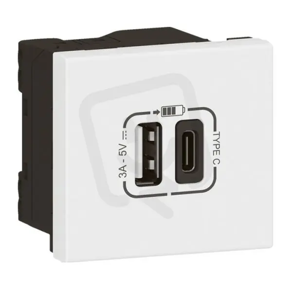 MOSAIC LINK USB NABÍJEČKA A+C 3A 15W 2 MODULY BÍLÁ LEGRAND 077570L Akce