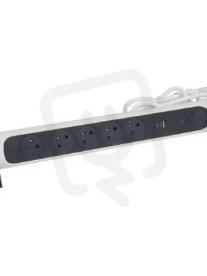 PRODLUŽOVACÍ PŘÍVOD 5X2P+T USB A+C PŘEP. OCHRANA VYP/ZAP KABEL 1,5M BÍLÁ/ŠEDÁ Sleva