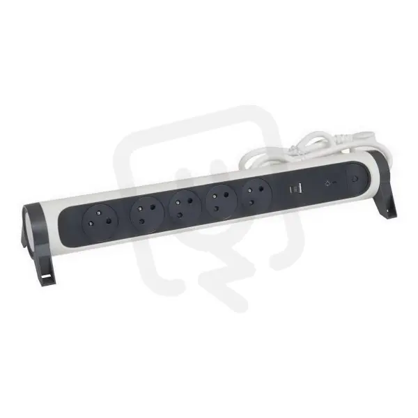 PRODLUŽOVACÍ PŘÍVOD 5X2P+T USB A+C PŘEP. OCHRANA VYP/ZAP KABEL 1,5M BÍLÁ/ŠEDÁ Sleva