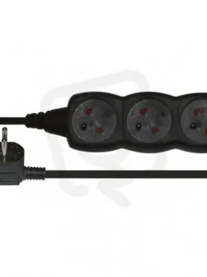 Finální Výprodej Prodlužovací kabel 3 m 3 zásuvky černý PVC 1mm2 EMOS PC0313