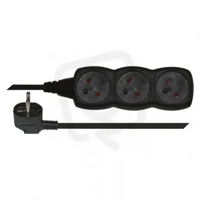 Finální Výprodej Prodlužovací kabel 3 m 3 zásuvky černý PVC 1mm2 EMOS PC0313