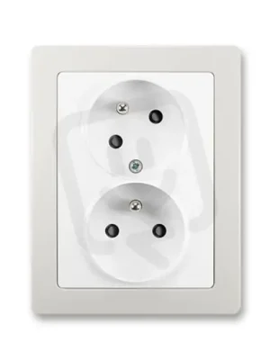 Bezpečná Platba Dvojzásuvka ABB SWING L s clonkami jasně bílá/světle šedá 5513J-C02357 B1S1