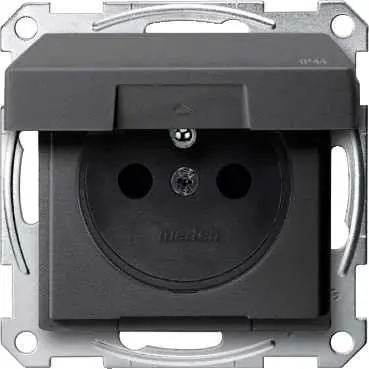 Expresní Doručení Merten Zásuvka 2P+E 250V s víčkem IP44 System M Antracit SCHNEIDER MTN2514-0414