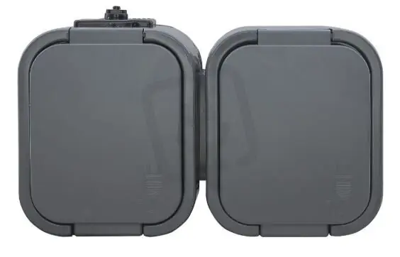 NT-6B2 zásuvka dvojnásobná 2x2p+Z 16A/250V s víčkem IP44 šedá ABEX 9001613 Nejprodávanější