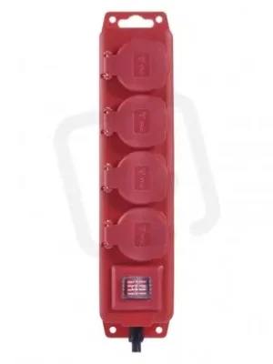 Nejlepší Cena Prodlužovací kabel 5 m 4 zásuvky s vypínačem černo-červený guma-neopren 1,5mm2