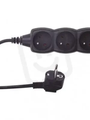 Prodlužovací kabel 1,5 m 3 zásuvky černý PVC 1mm2 EMOS PC0311 Poslední Šance