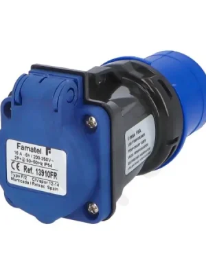 Adaptér 13910FR IP54/250V/16A - vidlice CEE / zásuvka s kolíkem FAMATEL 13910FR Výhodná Nabídka