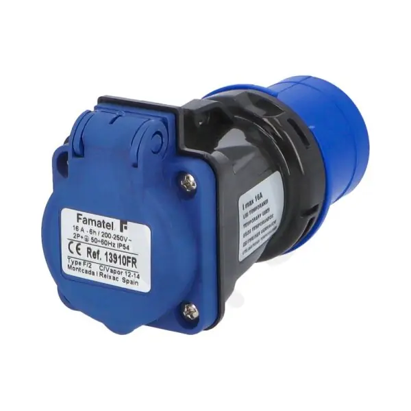 Adaptér 13910FR IP54/250V/16A - vidlice CEE / zásuvka s kolíkem FAMATEL 13910FR Výhodná Nabídka