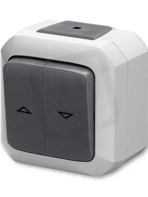 Výhodná Nabídka Žaluziový ovládač ABB VARIANT 1/0+1/0 s blokováním IP54 šedá 3559N-C88510 S