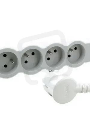 Akční Nabídka PRODLUŽOVACÍ PŘÍVOD ZÁSUVKA 4X2P+T, KABEL 1,5 M, BÍLÁ/SVĚTLE ŠEDÁ LEGRAND 049476