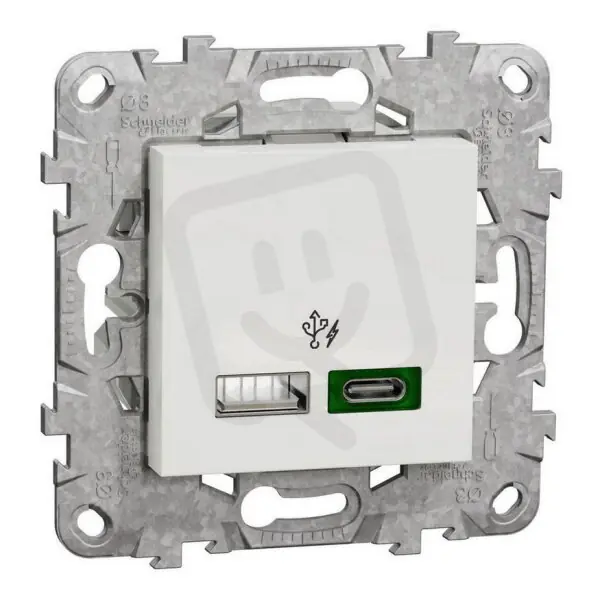 Zlevněný NOVÁ UNICA Dvojité rychlonabíjecí USB A+C (45W), Bílá SCHNEIDER NU501318