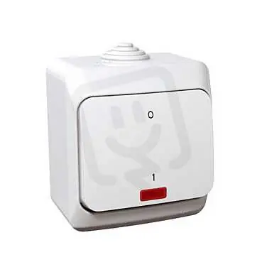 Cenový Hit Cedar Plus IP44 Spínač dvojpólový se signalizační kontrolkou ř.2Ss bílý