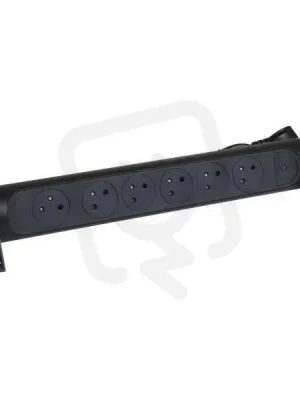 PRODLUŽOVACÍ PŘÍVOD 6X2P+T VYP/ZAP KABEL 1,5 M ČERNÁ/TMAVĚ ŠEDÁ LEGRAND 049457 Cenová Bomba