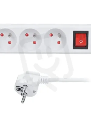 3z prodlužovací přívod, 3m, 3 x 1mm2, bílý, vypínač SOLIGHT PP12 Tovární Cena