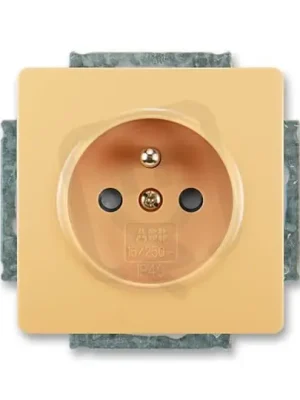 Zásuvka ABB SWING s ochranným kolíkem s clonkami béžová 5518G-A02359 D1 Dokud Zásoby Vydrží