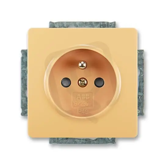 Zásuvka ABB SWING s ochranným kolíkem s clonkami béžová 5518G-A02359 D1 Dokud Zásoby Vydrží