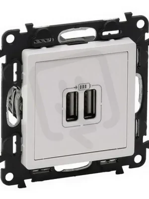 Koupit Online VALENA LIFE DVOJITÁ NABÍJEČKA USB BÍLÁ LEGRAND 753112