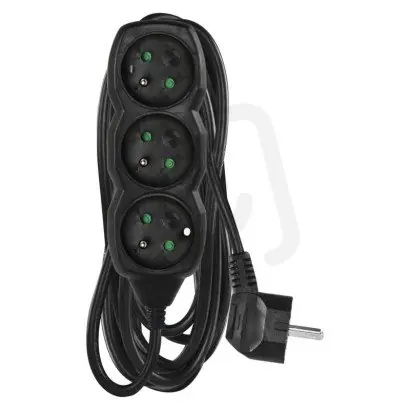 Prodlužovací kabel 5 m 3 zásuvky černý PVC 1,5mm2 EMOS PC0315R Hit Sezóny