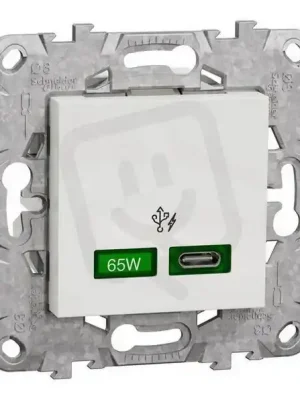 NOVÁ UNICA Rychlonabíjecí konektor USB C (65W), Bílá SCHNEIDER NU501418 Nejlepší Volba