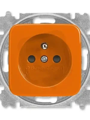 Rychlé Dodání Zásuvka ABB REFLEX s ochranným kolíkem, s clonkami oranžová 6619B-A06357 P