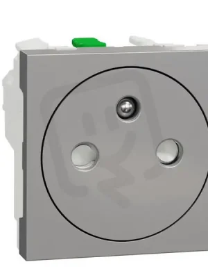 Zásuvka NOVÁ UNICA skrytá 250V/16A 2P+E, clonky, bezšroubová, Aluminium Horká Nabídka